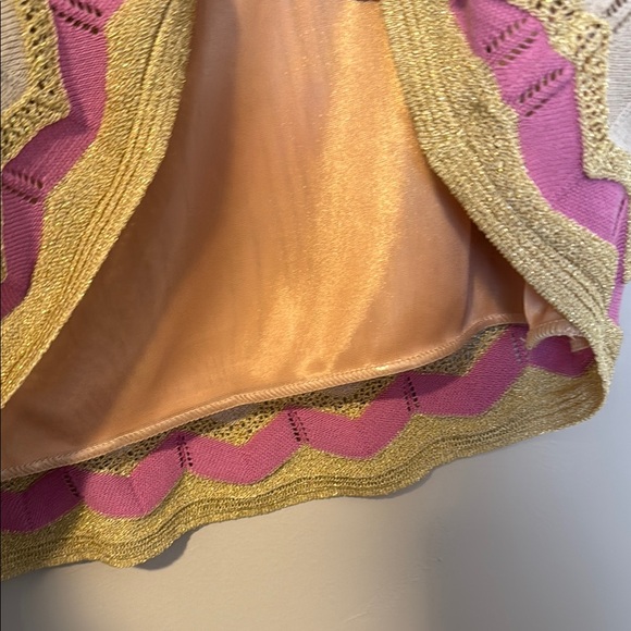 Missoni Pink Yellow Gold Chevron Knee-Length A-Line Skirt Medium - Picture 5 of 7